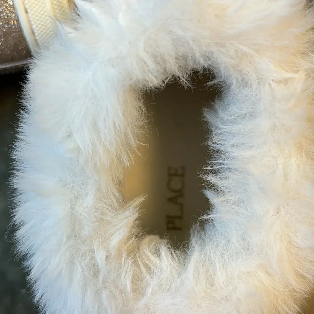 The children’s place sneakers gold glitter 3 faux fur